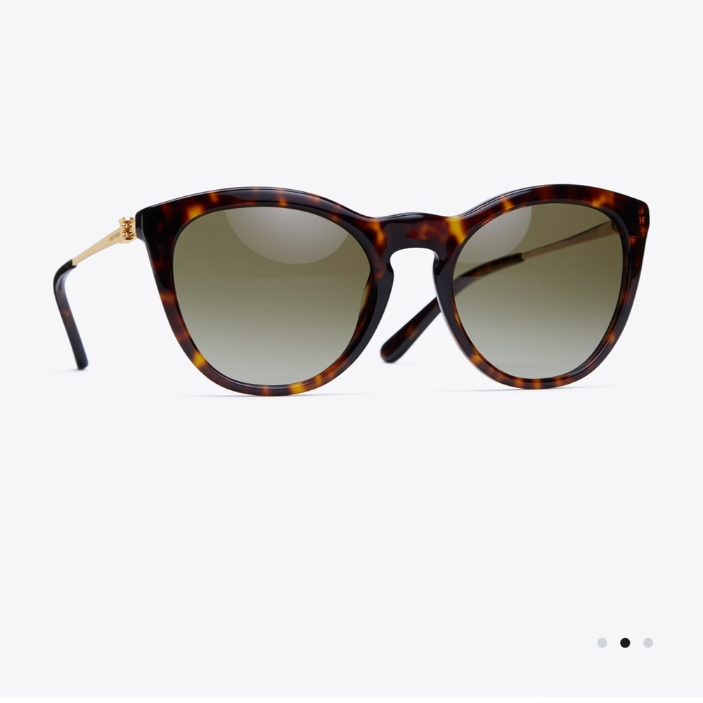 Tory Burch Brown Gold Tortoise Sunglasses NEW with case